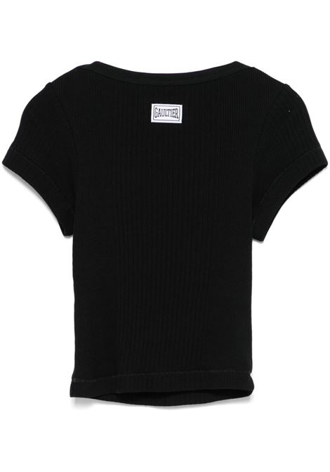crop baby tee donna nera JEAN PAUL GAULTIER | 25/33-F-TS105P-J05400